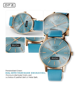 Time becomes truly yours. 
Personalised green dial with custom name engraving, crafted with a premium finish and timeless elegance.
Designed to stand out. Made to be personal.

#PersonalisedWatch #CustomEngraving #LuxuryTimepiece #PremiumStyle #GiftWithMeaning

[Personalised wrist watch, Custom name engraving watch, Premium dial finish, Green dial watch, Luxury gift for her, Elegant timepiece, Leather strap watch, Metal belt option, Stylish women watch, Customised accessories]