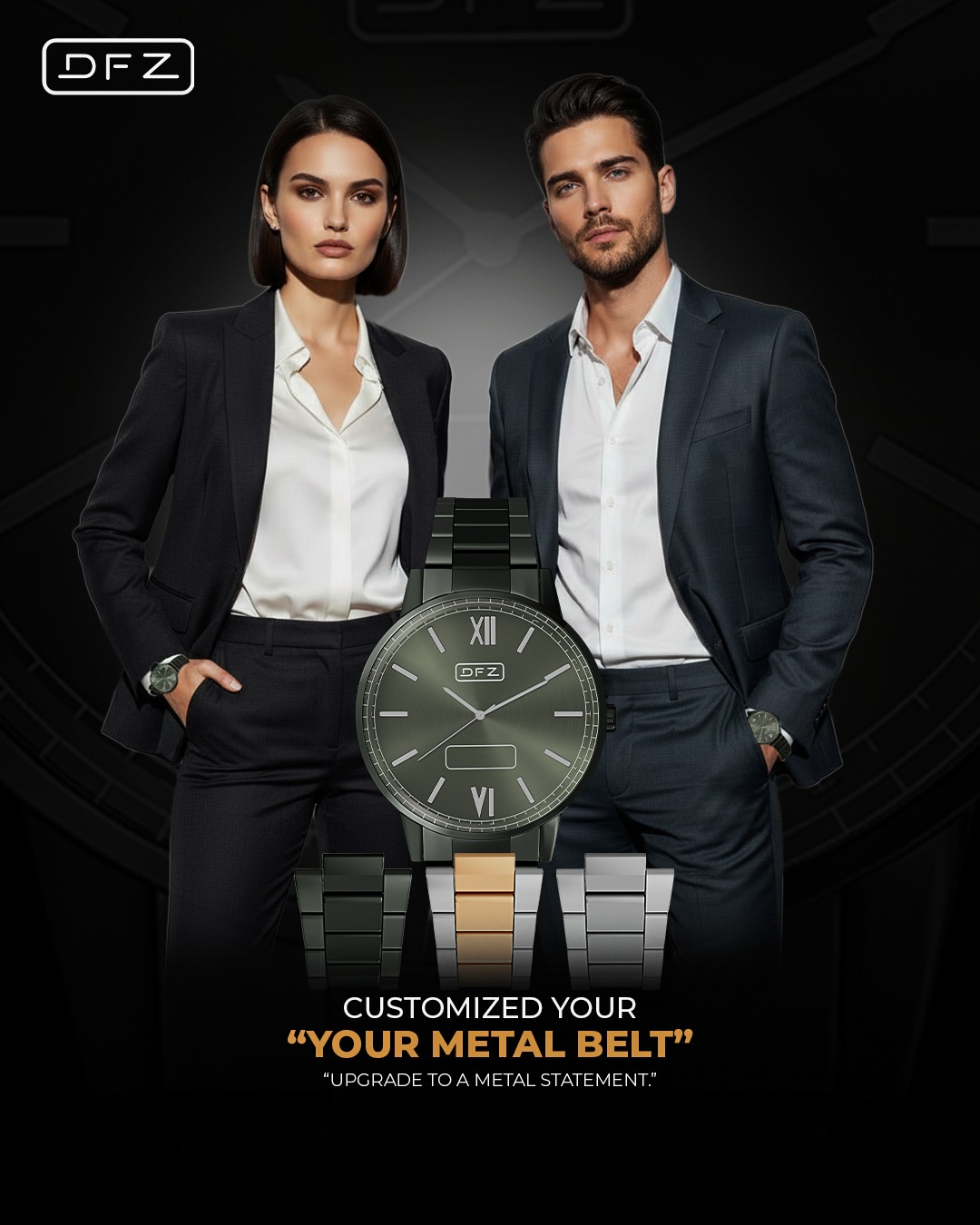 Upgrade the ordinary.
Own the exceptional.

Metal that speaks.
Design that lasts.

DFZ — make your mark.
 #watchluxury #customwatch #dfzstyle #couplestyle #elegantliving 
[refined details | clean aesthetics | bold simplicity | elevated essentials | quiet luxury]