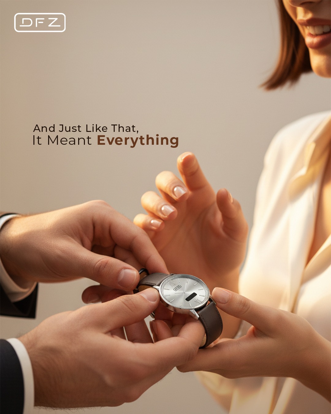 Some moments aren’t measured in seconds…
they’re felt forever.
A gift, a gesture, a memory captured in time.
Because the right watch doesn’t just tell time,
it tells a story.
#TimelessMoments #LuxuryGifting #DFZStyle #MinimalElegance #MomentsThatMatter
luxury watch, timeless gift, elegant style, premium feel, emotional moment, couple gifting, minimal design, classic accessory, refined taste, statement piece